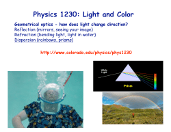 Physics 1230: Light and Color