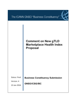 Comment on gTLD Marketplace Health Index Proposal