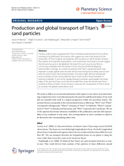 Production and global transport of Titan`s sand particles | Planetary