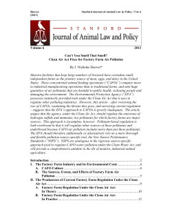 Can`t You Smell That Smell? Clean Air Act Fixes for Factory Farm Air