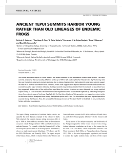 ancient tepui summits harbor young rather than old lineages of