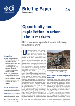 Opportunity and exploitation in urban labour markets