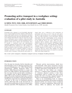 Promoting active transport in a workplace setting