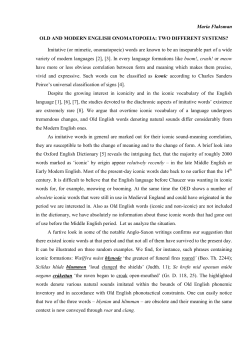 Maria Flaksman OLD AND MODERN ENGLISH ONOMATOPOEIA