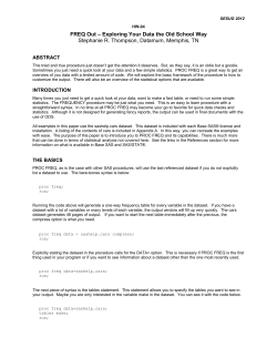 FREQ Out &ndash; Exploring Your Data the Old School Way