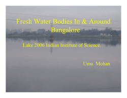 Fresh Water Bodies of Bangalore