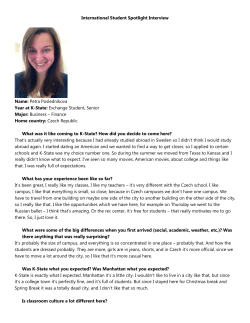 International Student Spotlight Interview Name: Petra Poslednikova