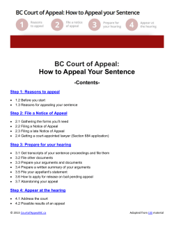 BC Court of Appeal: How to Appeal Your Sentence