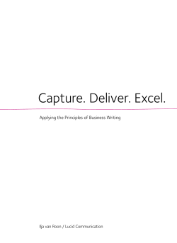 Capture. Deliver. Excel.
