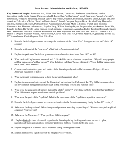 review sheet - industrialization and reform, 1865-1920