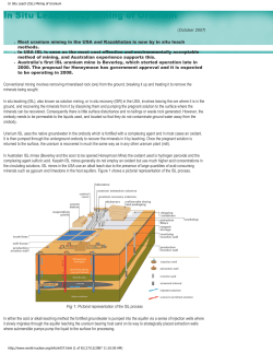 In Situ Leach (ISL) Mining of Uranium