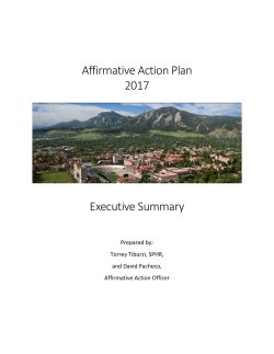 Affirmative Action Plan 2016 Executive Summary