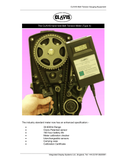 The CLAVIS hand held Belt Tension Meter