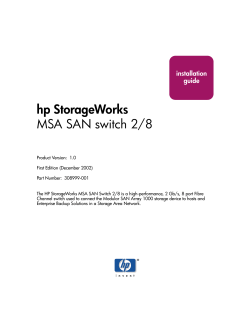 MSA SAN switch 2/8 Installation Guide