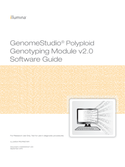 GenomeStudio Polyploid Genotyping Module User Guide