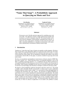 "Name That Song!" A Probabilistic Approach to Querying on Music