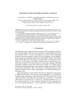 LIFETIME OF INTRANETWORK MAGNETIC ELEMENTS 1