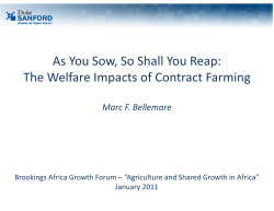 As You Sow, So Shall You Reap: The Welfare