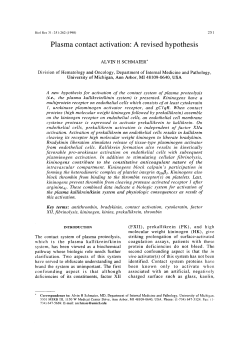 Plasma contact activation: A revised hypothesis