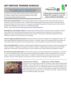 art heritage training schedule - Connect.D51Schools.org