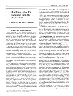 Ranching Industry in Colorado - Journals at the University of Arizona