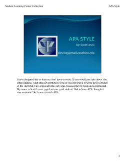 APA Style Student Learning Center Collection I have designed this