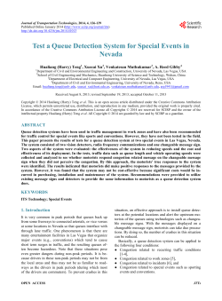 Test a Queue Detection System for Special Events in Nevada