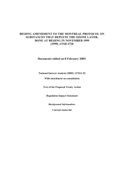 BEIJING AMENDMENT TO THE MONTREAL PROTOCOL ON