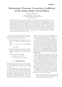 Hydrostatic Pressure Correction Coefficient of the Triple Point Cell of