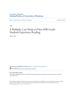 A Multiple-Case Study on How Fifth Grade Students Experience