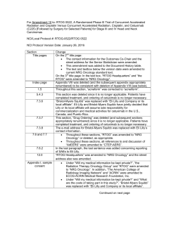 For Amendment 10 to: RTOG 0522, A Randomized Phase III Trial of