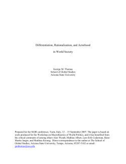 Differentiation, Rationalization, and Actorhood in World Society