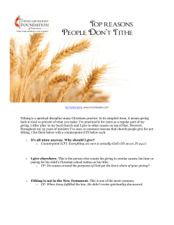 Tithing is a spiritual discipline many Christians practice. In its