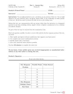 MATH 1080 Calculus of One Variable II Test 1