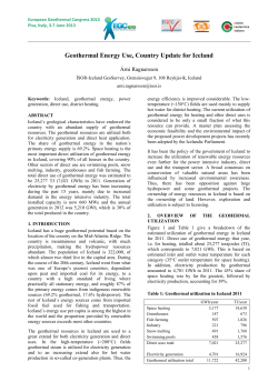 Geothermal Energy Use, Country Update for Iceland