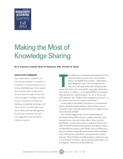 Making the Most of Knowledge Sharing