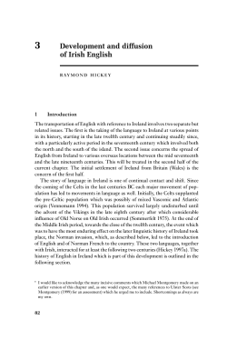 `Development and diffusion of Irish English`, in: Raymond Hickey
