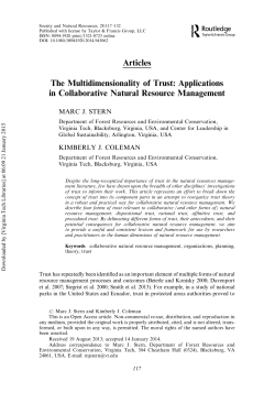 Articles The Multidimensionality of Trust