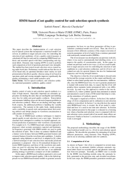 HMM-based sCost quality control for unit selection speech