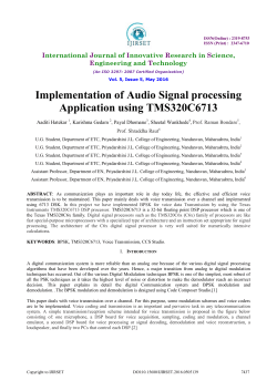 Implementation of Audio Signal processing Application