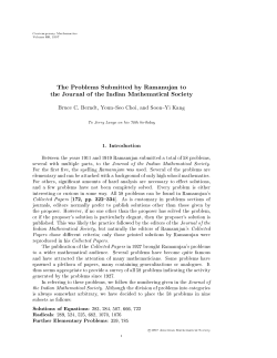 The Problems Submitted by Ramanujan to the Journal of the Indian
