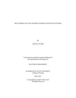 DEVELOPMENT OF THE GENOMIC NURSING CONCEPT
