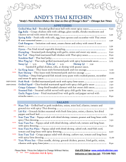ATK`s menu - Andy`s Thai Kitchen