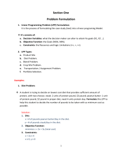Section One Problem Formulation