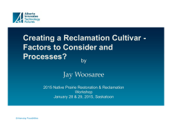 Creating a Reclamation Cultivar - Prairie Conservation Action Plan