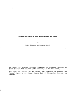 Currency Depreciation in Early Modern England and France by