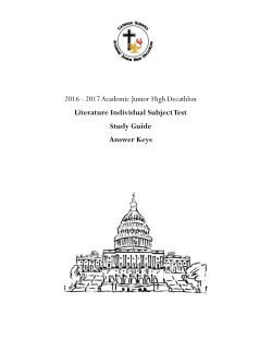 2016 - 2017 Academic Junior High Decathlon
