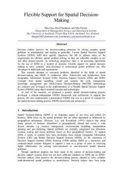 Flexible Support for Spatial Decision- Making