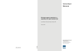 organic materials in a repository for spent nuclear fuel
