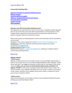 Concentration Banking - FAQs Concentration Banking FAQs